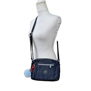 KIPLING Black Crossbody Nylon Purse Bag Tote Travel Medium